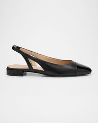Sleek Leather Slingback Ballerina Flats