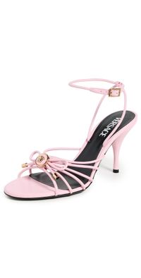 Versace T.85 Lamb Leather Heeled Sandals 1PS1V-95/Pastel Pink/Versace G 40