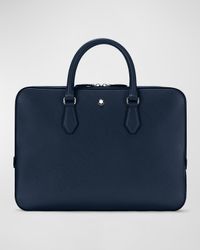 Men's Sartorial Thin Saffiano Leather Document Briefcase