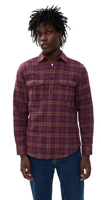 Portuguese Flannel Stringer Cotton Plaid Overshirt Multi Color M