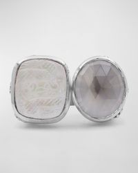 Quartz Mother-of-Pearl Open and Close Ring, Size 7-8