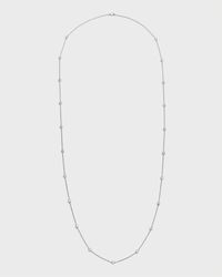 18K White Gold Round Diamond By-the-Yard Necklace, 36"L, 2.1tcw
