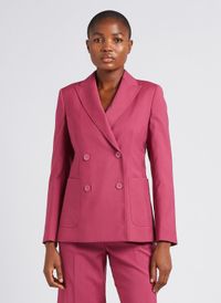 Max Mara Week End - Blazer droit col tailleur en laine - Taille 44 - Rose