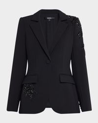 Single-Button Bead Embellished Jacket