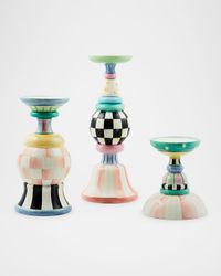 Rosy Meadow Pillar Candle Holders, Set of 3