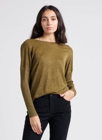 Karma Koma - Pull ample à col rond - Taille Unique - Jaune