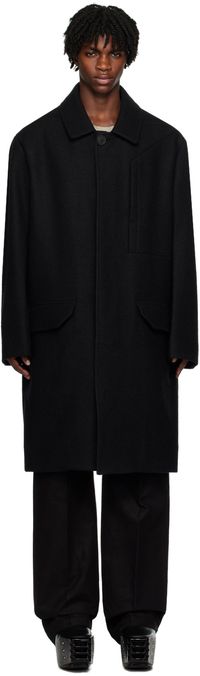 Rick Owens Black Jumbo Mac Coat