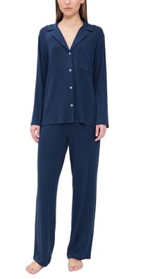 Eberjey Gisele Rib The Long Pajama Set Navy XL