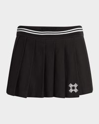 Logo Pleated Mini Skirt