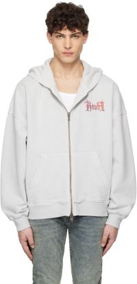 Ksubi Gray Fuego Ekcess Zip Thru Hoodie