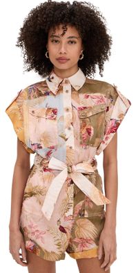 Zimmermann Ascension Cuffed Playsuit Spliced 0