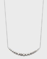 18k White Gold Large Single-Prong Smiley Diamond Necklace, 17"L, 1.90tcw