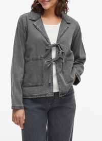 Vila - Veste col tailleur en jean - Taille 42 - Gris