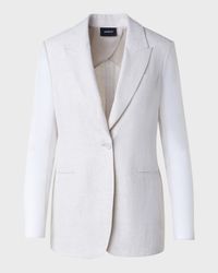 Tiziano Linen Blazer Jacket with Organza Sleeves