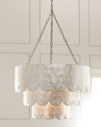 Three-Tiered Scalloped Capiz 3-Light Chandelier