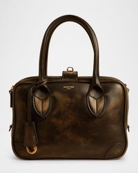 Vita Distressed Leather Top-Handle Bag