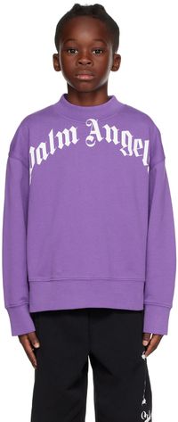 Palm Angels Kids Purple Classic Curved Sweatshirt