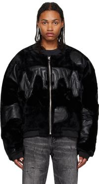Who Decides War Black WDW Digi Shearling Bomber Jacket