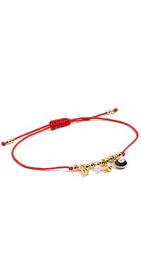 Alexa Leigh Red String Bracelet Yellow Gold/Black Eye One Size