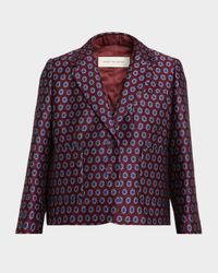 Geo Jacquard Single-Breasted Jacket