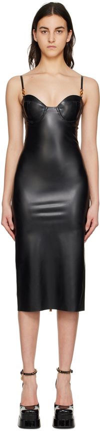 Versace Black Medusa Midi Dress