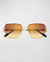 Rimless Metal Butterfly Sunglasses