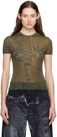 Blumarine Green Printed T-Shirt