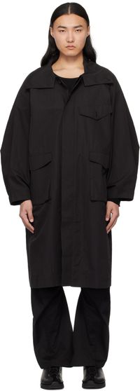 lesugiatelier Black Travel Mac Coat