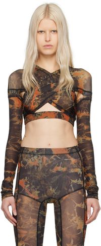 KNWLS Black & Orange Anti Cross Over Blouse