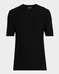 Men's Texture-Knit Stretch Short-Sleeve Sweater