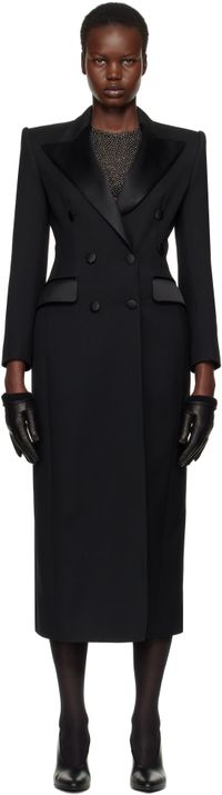 Dolce&Gabbana Black Double-Breasted Tuxedo Coat