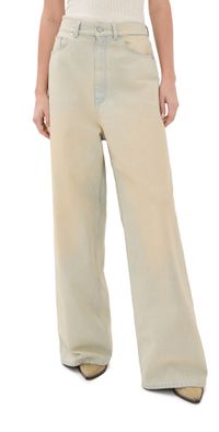 Stella McCartney Sand Overdyed Wide Leg Jeans Send Denim Overdyed 25