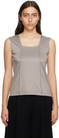 ISSEY MIYAKE Gray Tucked Square Tank Top