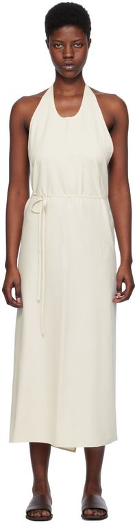 Baserange Off-White Apron Maxi Dress