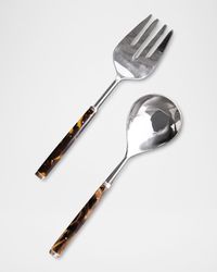2-Piece VIDA Tortoise and Gold Stainless Salad Servers