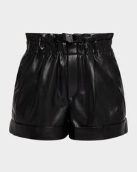 Reagan Vegan Leather Paperbag Shorts