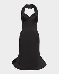 Sculpted Satin Halter Dress