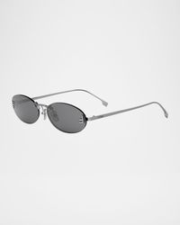 FF Crystal Metal Oval Sunglasses