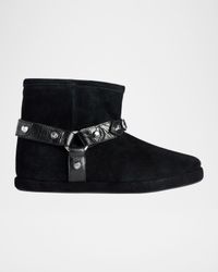 Alaska Soft Shearling-Lined Suede Ankle Booties