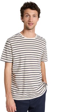 Nili Lotan Pierre T-Shirt Navy/Ivory Stripe S