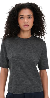 Vince Shrunken Crew Tee Med H Grey XL