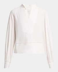 Grayson Ladder Stitch Poplin Top