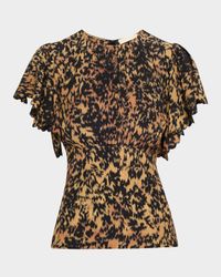 Nejma Flutter-Sleeve Blouse