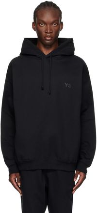 Y-3 Black Bonded-Logo Hoodie