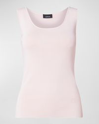 Scoop-Neck Side-Slits Knit Tank Top