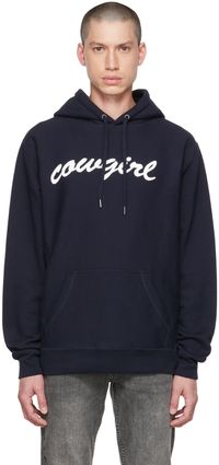 Cowgirl Blue Co Pull à capuche bleu marine à grand logo