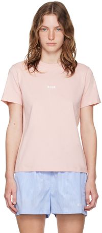 MSGM Pink Impact Mini Logo T-Shirt