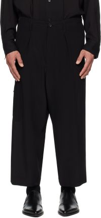 YOHJI YAMAMOTO Black 16M Crepe De Chine R Coin Pocket Trousers