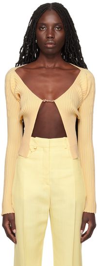 JACQUEMUS Yellow Le Chouchou 'Le maille Pralu Longue' Cardigan