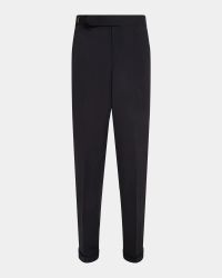 Men's Wool and Cashmere Flat Front Trousers